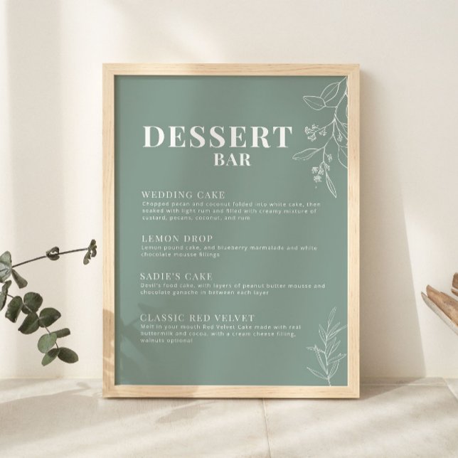 Affiche Sage Green Dessert Bar Mariage Sign (Créateur téléchargé)