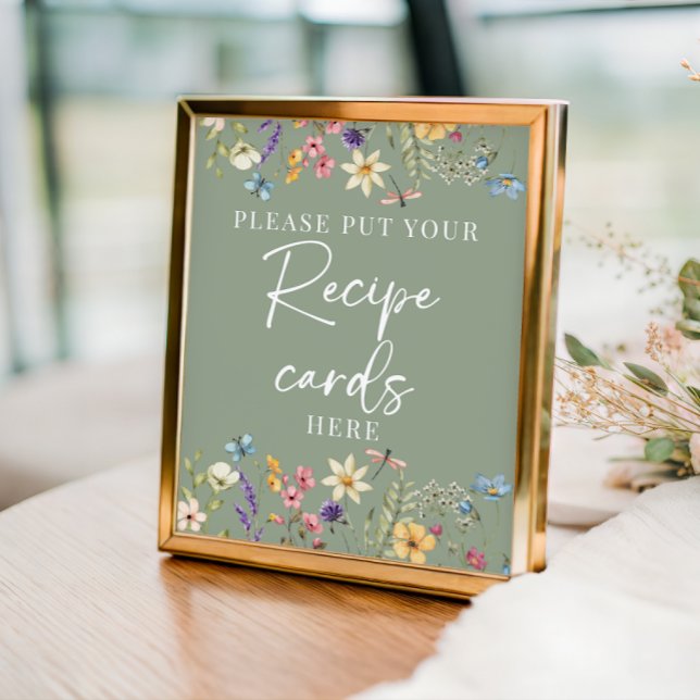 Affiche Sage Green Fête des mariées Fleur sauvage Recette  (Créateur téléchargé)