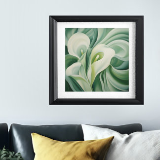 Affiche Sage Green Floral Semi-Abstrait