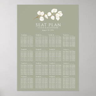 Affiche Sage Green Gold Eucalyptus Feuilles Sièges graphiq