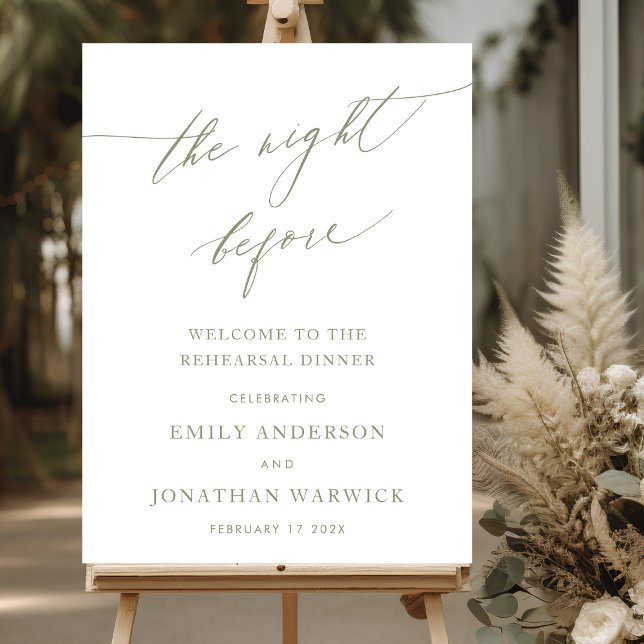 Affiche Sage Green LA NUIT AVANT Le Dîner De Répétition (Créateur téléchargé)