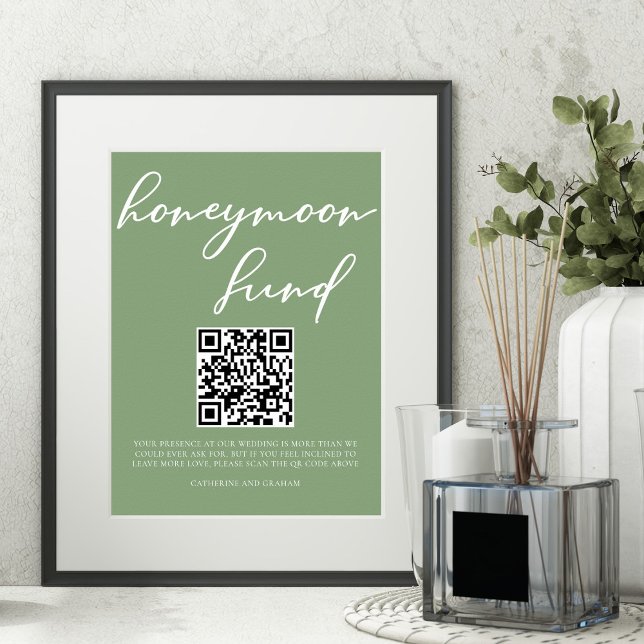 Affiche Sage Green Mariage Honmoon Fund QR Code (Créateur téléchargé)