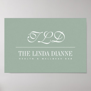 Affiche Sage Green Modern Monogramme Nom Entreprise