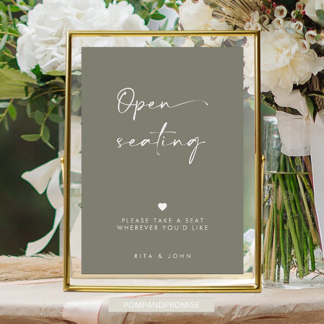 Affiche Sage Green Modern Open Sein Mariage Signal (Créateur téléchargé)