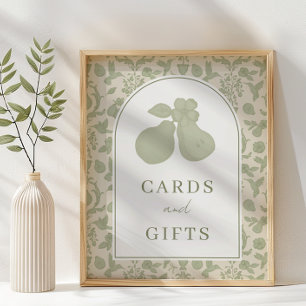 Affiche Sage Green Perfect Pear Fête des mariées Cartes &