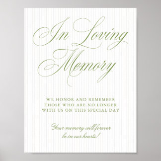 Affiche Sage Green & Soft Beige In Loving Memory Sign