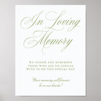 Affiche Sage Green & Soft Blue In Loving Memory Sign