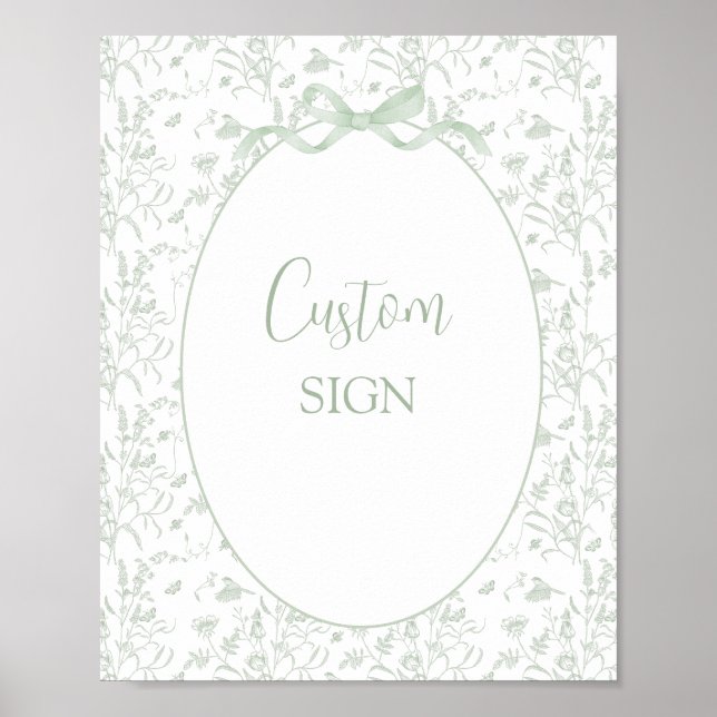 Affiche Sage Green Toile Custom sign (Devant)
