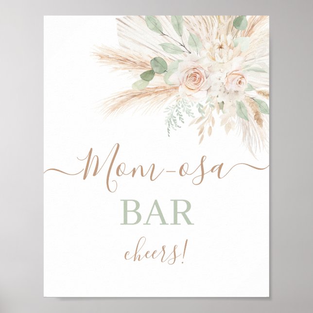 Affiche Sage Green Tropical Mimosa Bar signe (Devant)