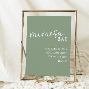 Affiche Sage Minimaliste Fête des mariées Script Mimosa Ba