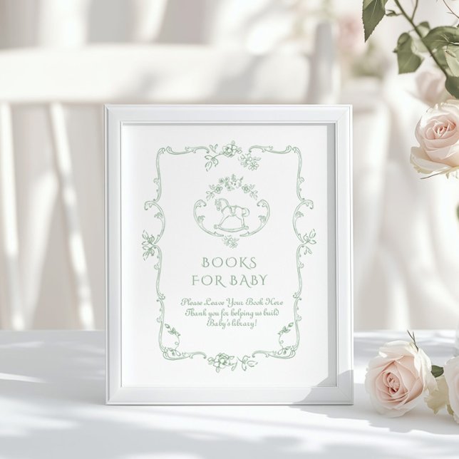 Affiche Sage Rocking cheval Chinoiserie Livres pour bébé (Créateur téléchargé)