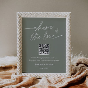 Affiche SAGE Share the Love Mariage Code QR de la photo