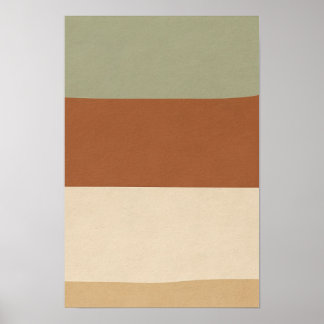 Affiche Sage Terracotta Champ de Couleur Horizontal Abstra