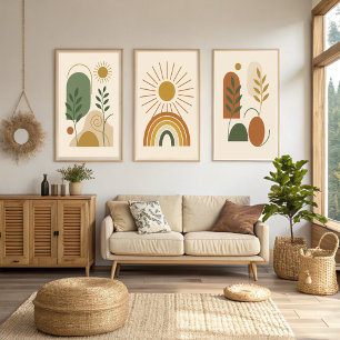 Affiche Sage Vert & Beige Minimaliste Botanique Mur Boho