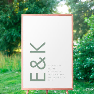 Affiche Sage Vert Moderne Gras Gros Monogramme Simple