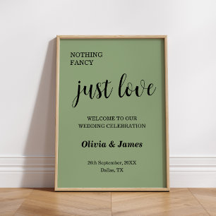 Affiche Sage Vert Rien de Fantaisiste Juste Amour Mariage