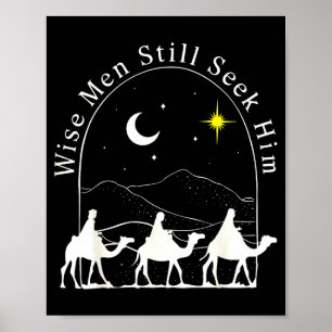 Affiche Sages chrétiens Noël Jésus Scène de la Nativité