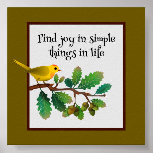 Affiche Sagesse de la Paruline simple inspiration de joie