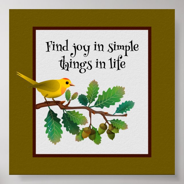 Affiche Sagesse de la Paruline simple inspiration de joie  (Devant)