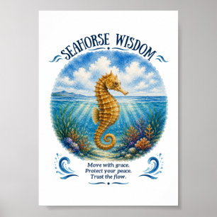 Affiche Sagesse de l'Hippocampe Sous les Vagues