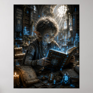Affiche Sagesse / Gardien de runes / Bibliothèque ancienne