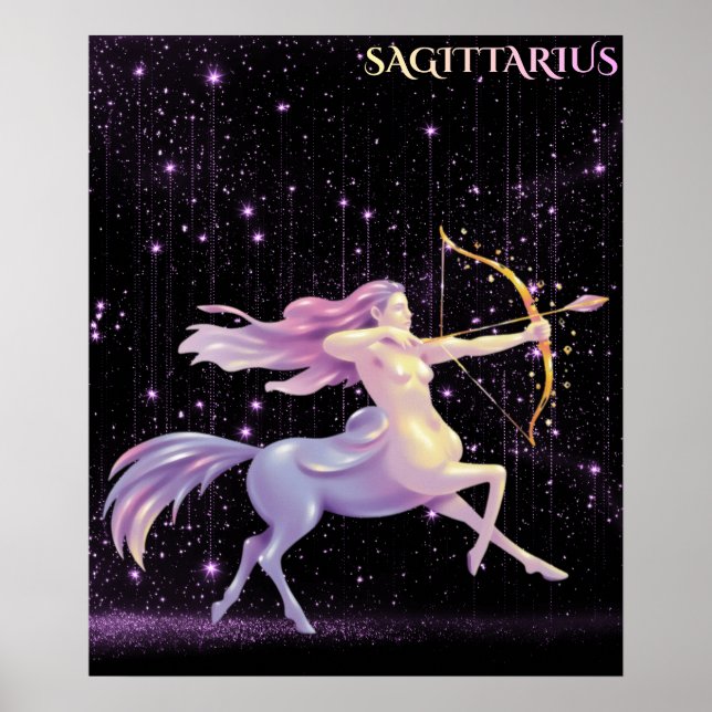 Affiche Sagittaire céleste - Art astrologique (Devant)