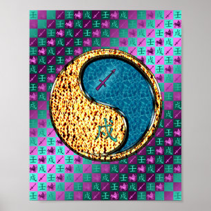 Affiche Sagittaire et chien d'eau