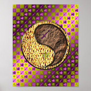 Affiche Sagittaire et singe de la Terre