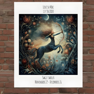 Affiche Sagittaire Nom d'Astrologie du Zodiaque & Date de