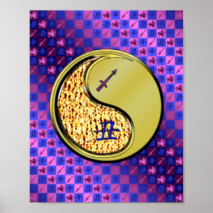 Affiche Sagittaire & Ox métallique