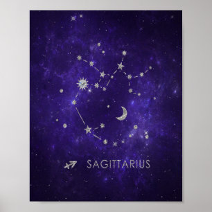 Affiche Sagittaire pourpre zodiaque Horoscope astrologiq