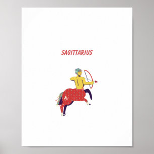 Affiche Sagittaire rose, zodiaque, signe du zodiaque