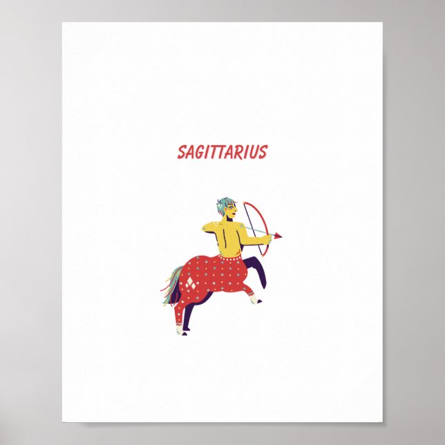 Affiche Sagittaire rose, zodiaque, signe du zodiaque (Devant)