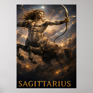 Affiche Sagittaire Zodiaque Archer Céleste Astrologie Symb