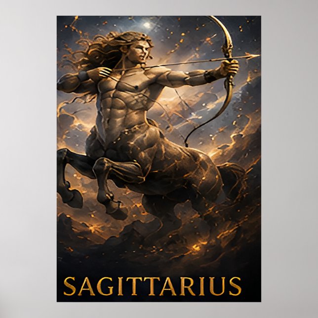 Affiche Sagittaire Zodiaque Archer Céleste Astrologie Symb (Devant)