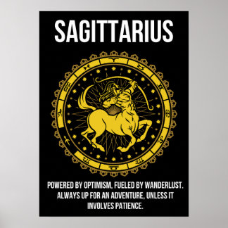 Affiche Sagittarius - Horoscope, Funny Humour de signe Zod