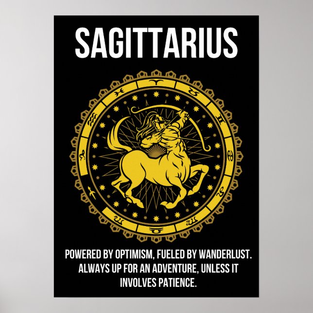 Affiche Sagittarius - Horoscope, Funny Humour de signe Zod (Devant)