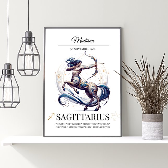 Affiche Sagittarius Personnalisé Elégant Zodiac Aquarelle (Créateur téléchargé)