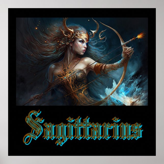 Affiche Sagittarius signe zodiaque (Devant)