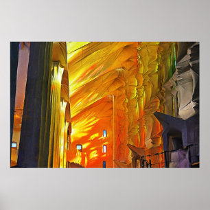 Affiche Sagrada Familia. Intérieur. Vue 2.
