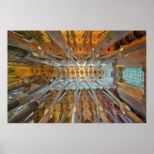 Affiche Sagrada Familia. Intérieur. Vue 31.