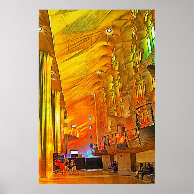 Affiche Sagrada Familia. Interior. View 13. (Devant)