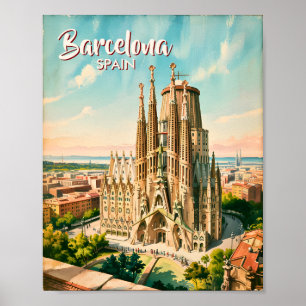 Affiche Sagrada Familia personnalisée Barcelone Voyage Aqu