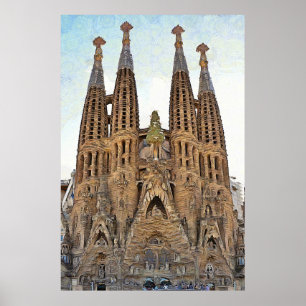 Affiche Sagrada Familia. Vue 3.