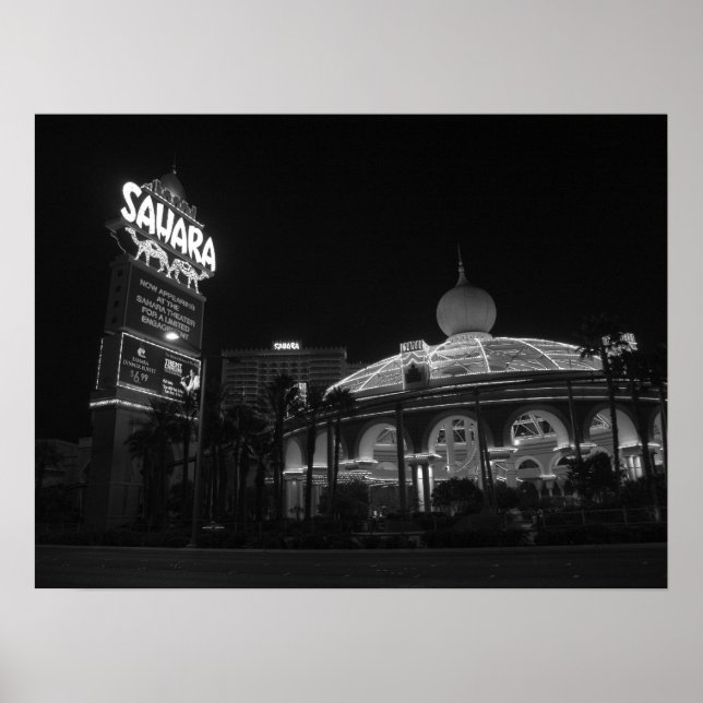 Affiche Sahara Las Vegas en noir et blanc (Devant)