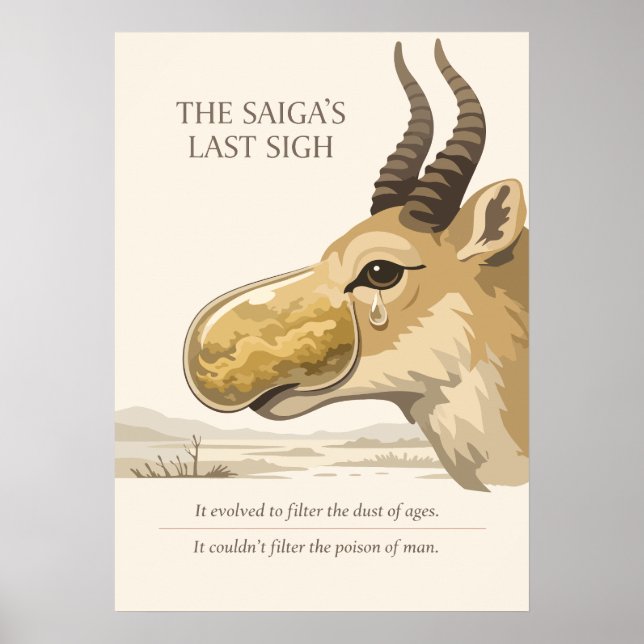 Affiche Saiga Antelope Conservation Art (Devant)