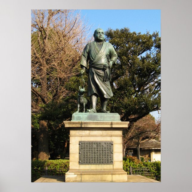 Affiche Saigo Takamori (Le Dernier Samurai) & Statue du Ch (Devant)