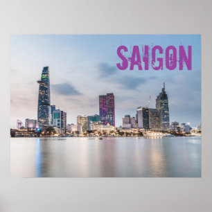 Affiche Saigon (Ho Chi Minh Ville) HCMC Viêt Nam souvenir