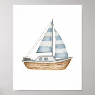 Affiche Sail Away Blue