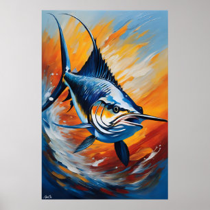 Affiche   Sailfish   Style de peinture à l'huile